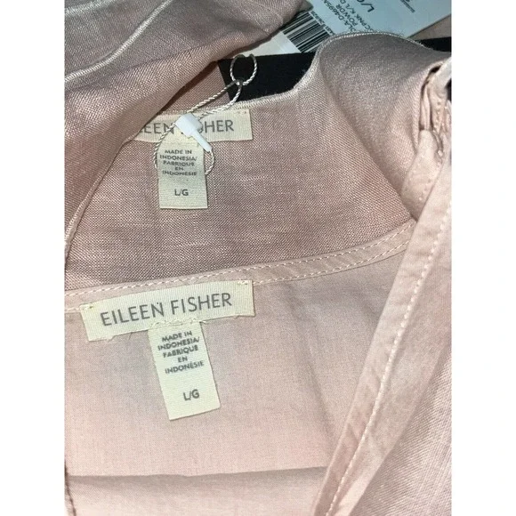 Eileen Fisher Organic Handkerchief Linen Powder Pink Tank Dress W/Slip $248 - Picture 9 of 14